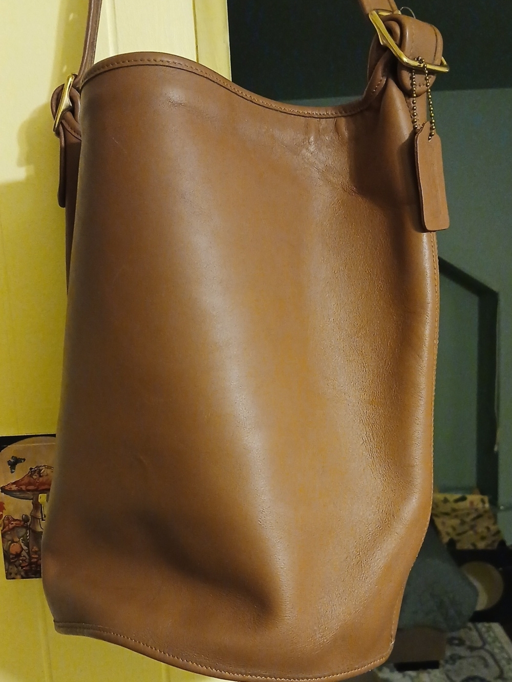 Coach Brown Leather Bucket Shoulder Bag